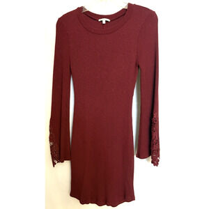 Charlotte Russe Dress Mediumlog Bell Sleeve Burgundy Women Size M